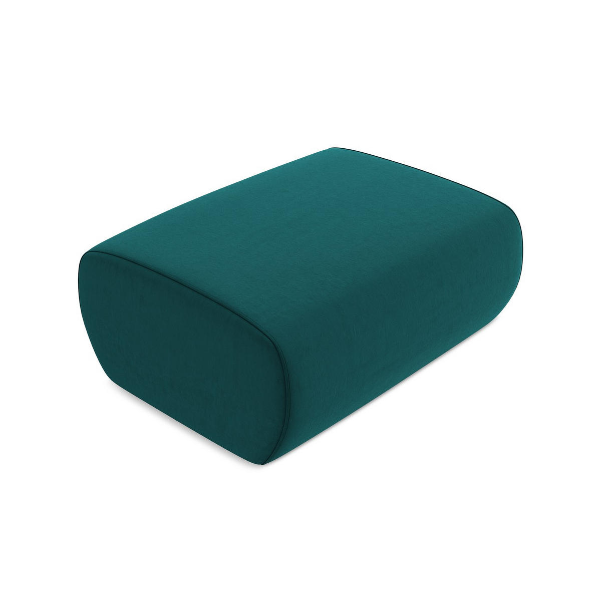 POUF Samt Stoff Blau - Blau/Petrol, Kunststoff/Textil (102/40/62cm) - Makamii