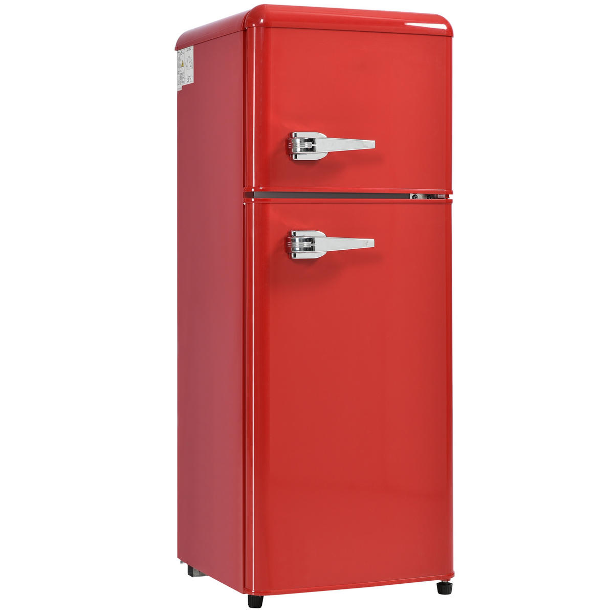 KUHLSCHRANK 41/45.5/105.5 cm Rot mit 92 Liter Gesamtvolumen und LED-Licht - Rot, Kunststoff (45.5/105.5/41cm) - Oxeza