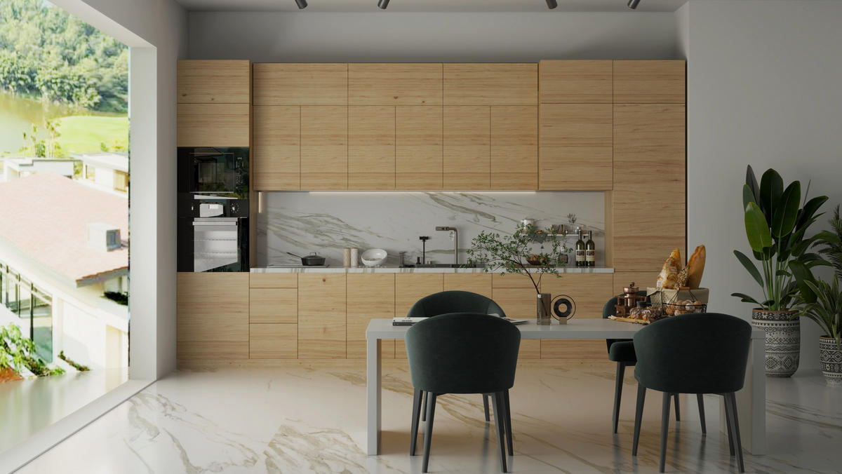 KÜCHENZEILE – Küchenblock 420 cm VELORA – KU-S40 – Eiche Artisan - Eiche Artisan, Holzwerkstoff (420/248/58cm) - hi-markt