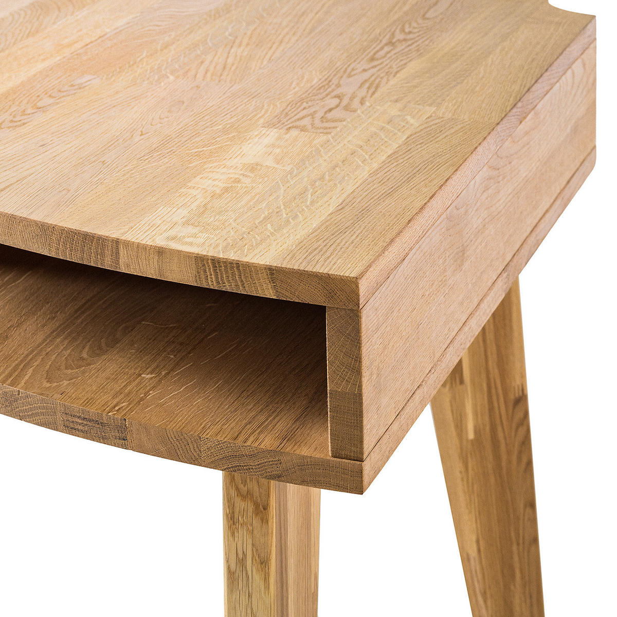 ECKSCHREIBTISCH - Eiche massiv - Eichefarben, Holz (75/75/76cm) - home24