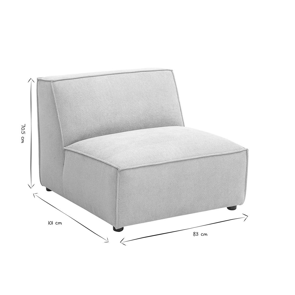 MODUL Rechts Beige Samt-Effekt SPLIT - Beige, Textil (101/70.5/83cm) - Miliboo