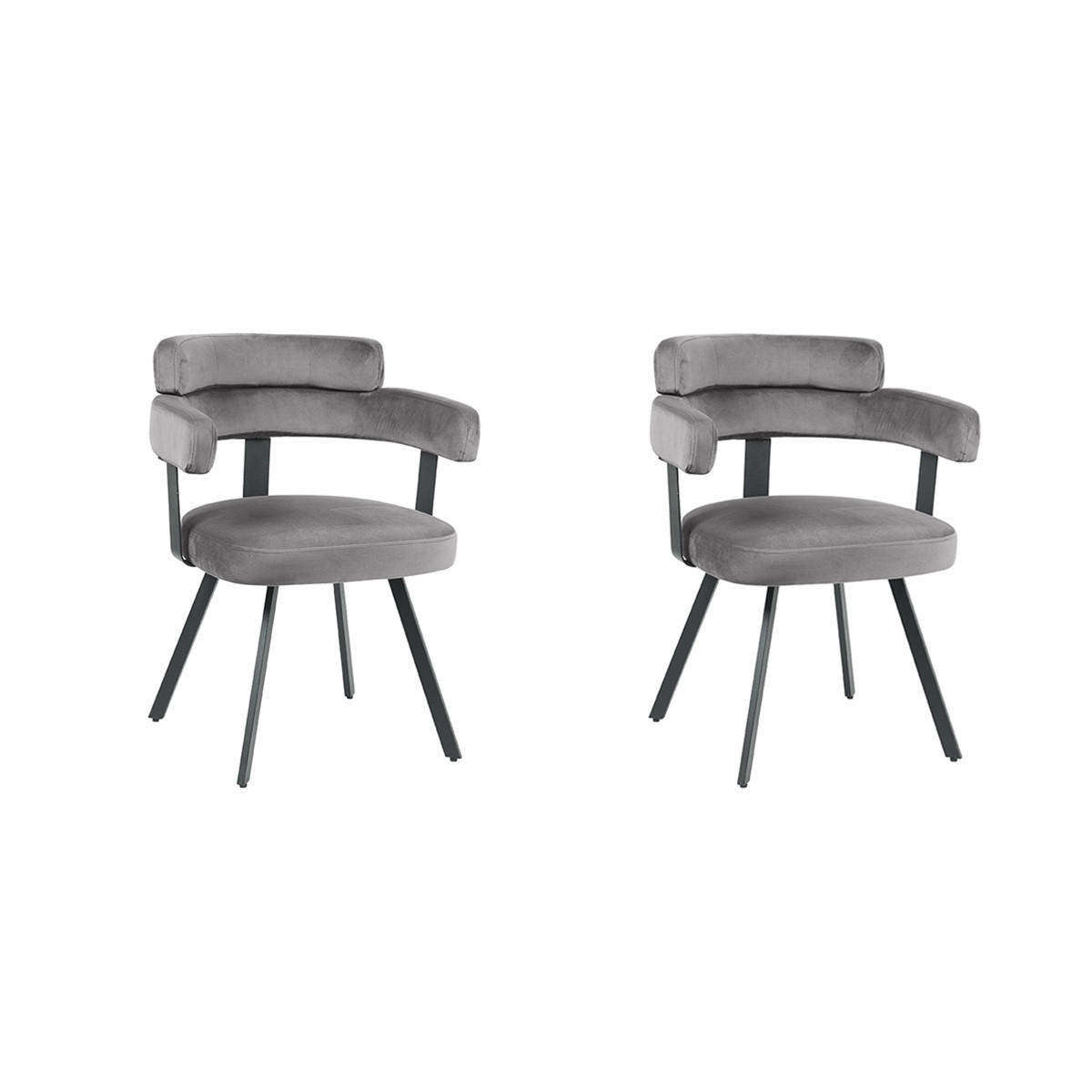 ESSZIMMERSTUHL Bardio Grau 57/62/79 cm 2er-Set - Grau, Textil (62/79/57cm) - LABEL51