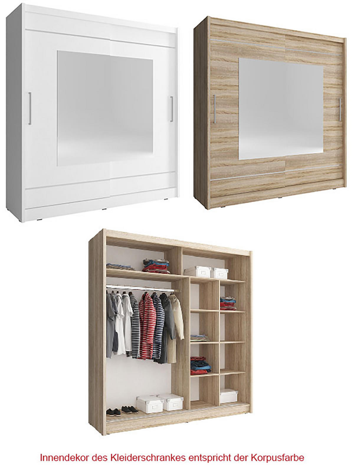 SCHIEBETÜRENSCHRANK Maja IX weiß 200 / 62 /214cm - Weiß, Holz/Holzwerkstoff (200/214/62cm) - Feldmann-Wohnen