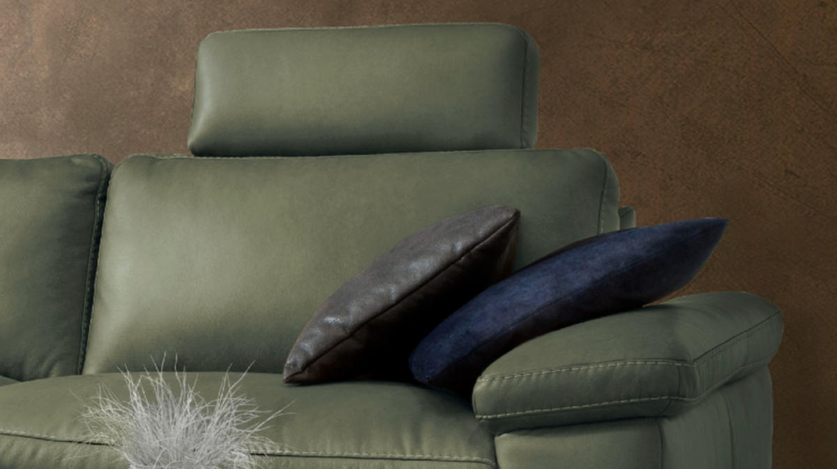 ECKSOFA MOTORISCH. RELAXFUNKTION LOLA Dunkelgrün Leder - Dunkelgrün/Schwarz, Leder (233/178cm) - KAWOLA