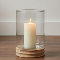 LATERNE Mangoholz/Glas Ø 26 cm H. 41 cm - Transparent, Glas (25.5/41/25.5cm) - Home Styling Collection