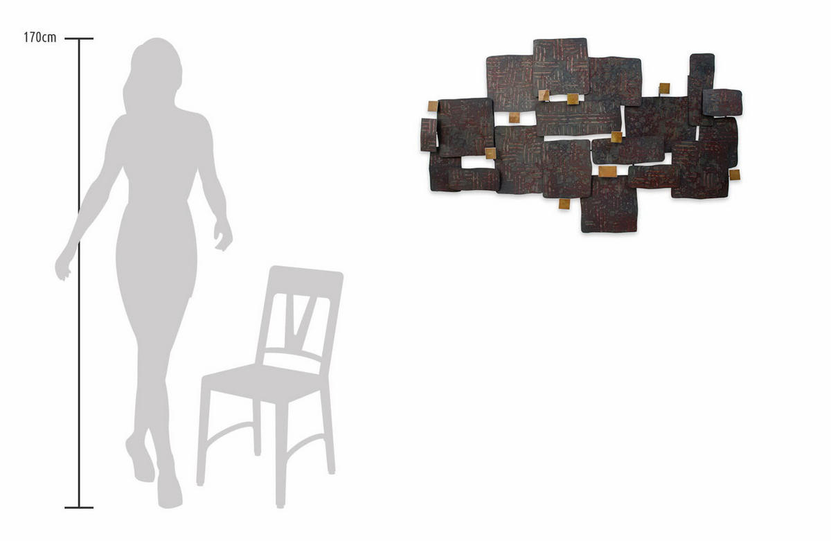 WANDDEKO Braun 103,5/62 cm - Braun, Metall (2.7/62/7cm) - KUNSTLOFT