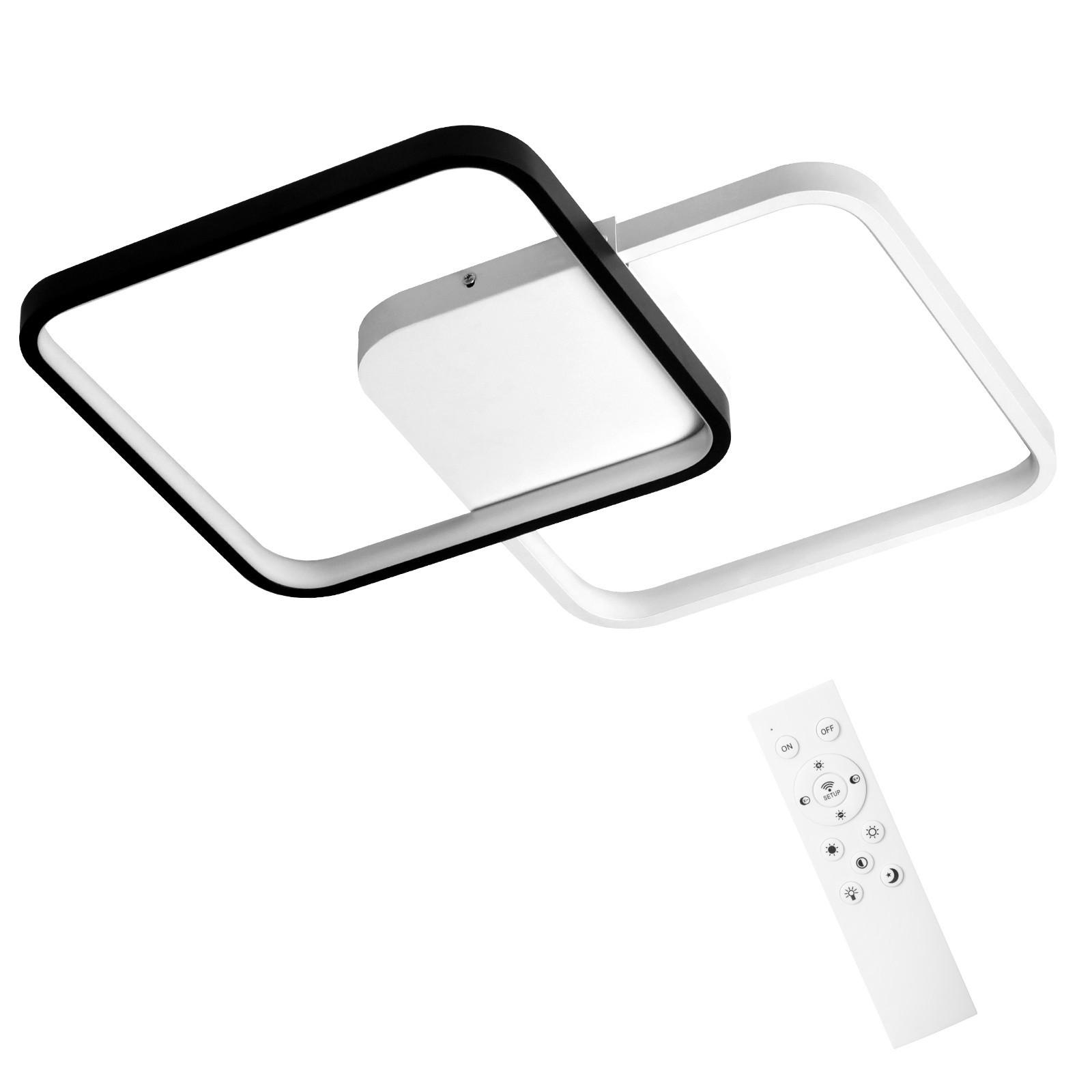 LED-DECKENLEUCHTE Nils 43/43/4.5 cm - Schwarz/Weiß, Metall (43/43/4.5cm) - Nettlife