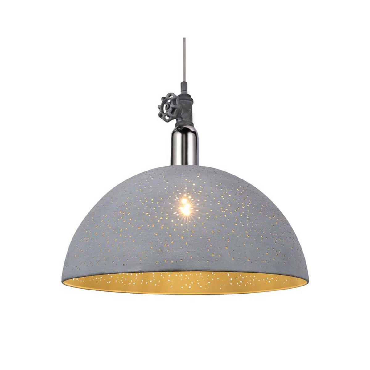 HÄNGELEUCHTE Metall Grau Chrom Antik - Grau, Metall (40/40/150cm) - Globo Lighting