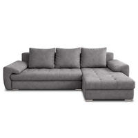 ECKSOFA L Form Manisa Grau 234/145/83 cm Rechts mit Schlaffunktion - Silberfarben/Grau, Kunststoff/Textil (234/145cm) - AX Living