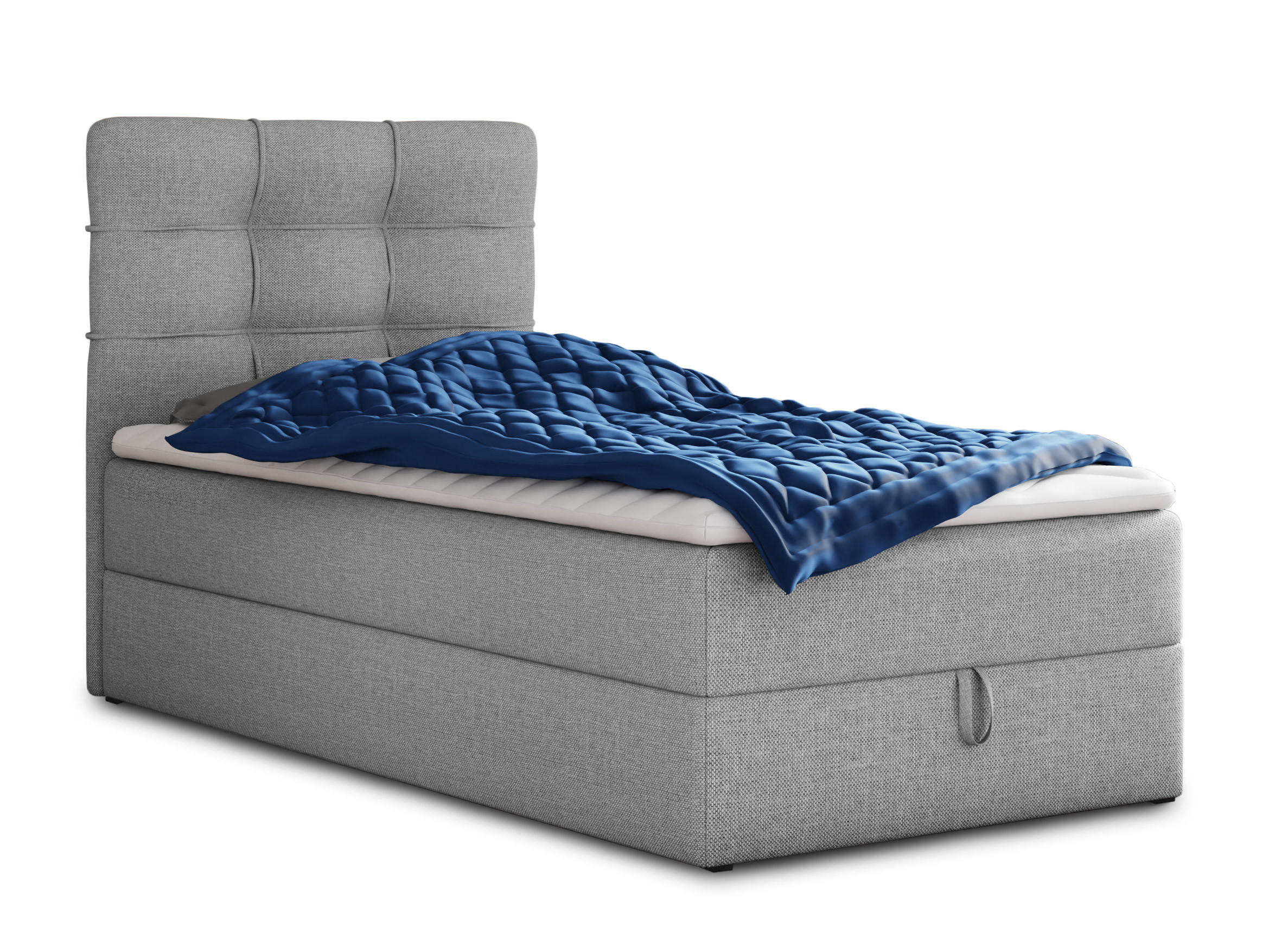 BOXBETT Best Mini - 120x200 - grau (Inari 91, Webstoff) - Schwarz/Grau, Holz/Holzwerkstoff (120/200cm) - Sofnet