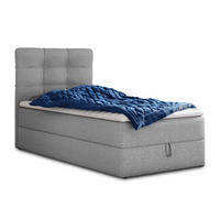 BOXBETT Best Mini - 120x200 - grau (Inari 91, Webstoff) - Schwarz/Grau, Holz/Holzwerkstoff (120/200cm) - Sofnet