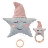 SPIELUHR Baby Geschenk Set: Spieluhr + Rassel Stern Rosa - Rosa, Textil (15/4/22cm) - nordic coast company
