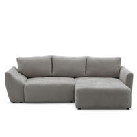 ECKSOFA NICE L Rechts mit Schlaffunktion 137x204 Chenille Grau - Schwarz/Grau, Holz/Textil (165/260cm) - Muffo