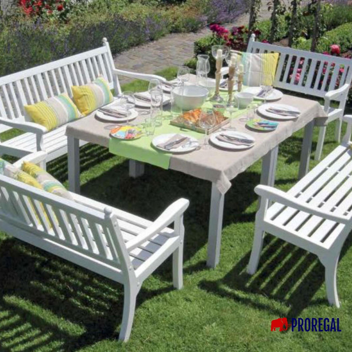 GARTENBANK Aruba 1 Sitzer Weiß 88 x 68 x 69 cm Witterungskunststoff & UV Beständiger Kunststoff - Weiß, Kunststoff (68/88/69cm) - PROREGAL
