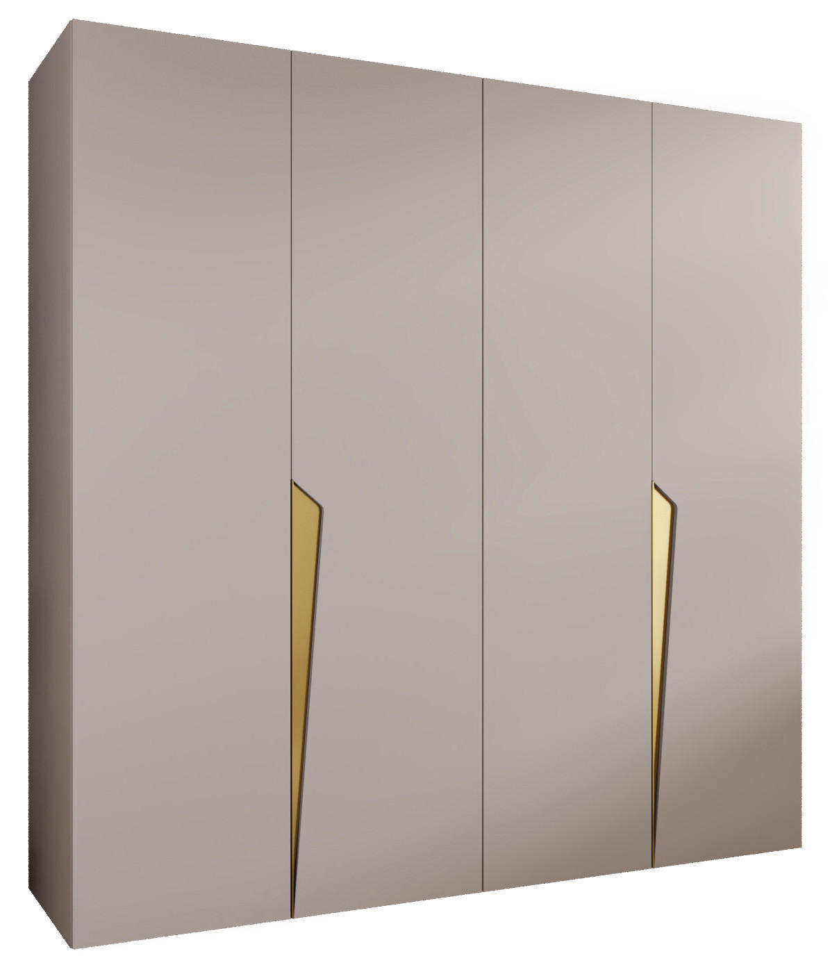 DREHTÜRENSCHRANK 202/200/52 4-türig - Beige/Goldfarben, Holz/Metall (200/202/52cm) - Abiks Möbel