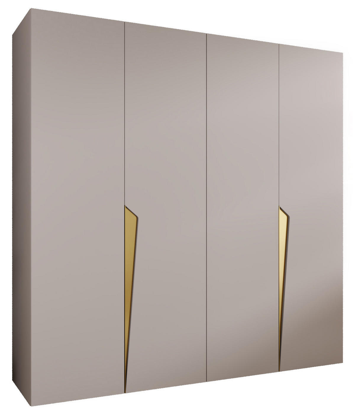 DREHTÜRENSCHRANK 202/200/52 4-türig - Beige/Goldfarben, Holz/Metall (200/202/52cm) - Abiks Möbel