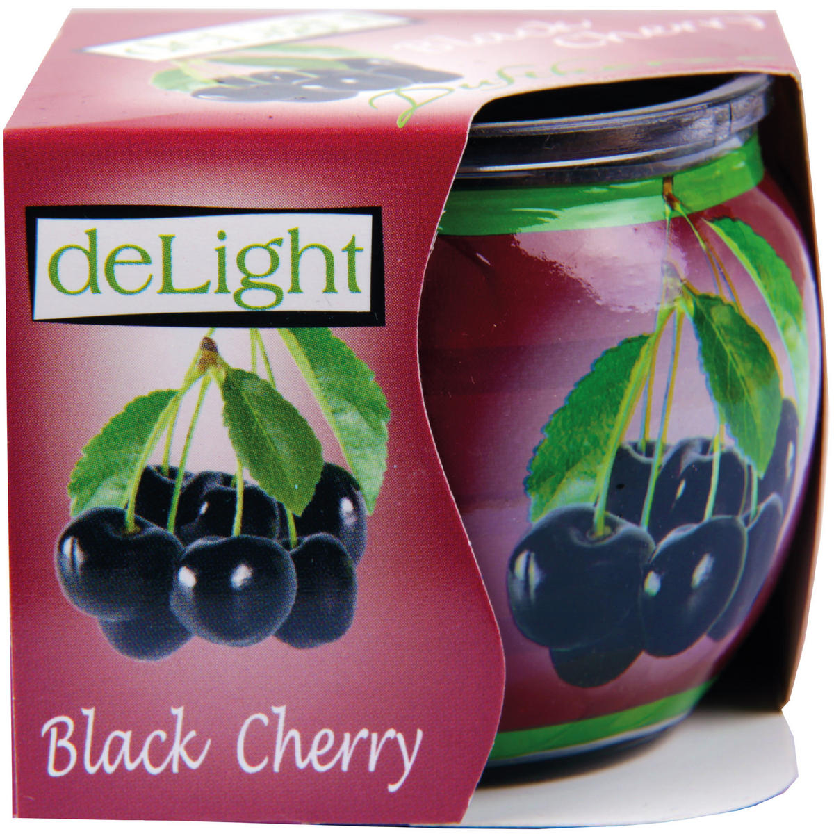 DUFTKERZE "Motiv" Kerze Raumduft Black Cherry - Dunkelrot, Naturmaterialien (7/6cm)