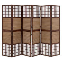 PARAVENT 6-tlg. 264/175 cm Braun Bambusstreben - Braun, Holz (264/175/2cm) - Homestyle4u