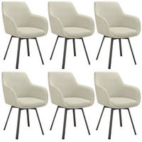 ARMLEHNSTUHL drehbarer 6er Set Alicon 57 x 59 x 88 cm greige - Greige, Textil (57/88/59cm) - tectake