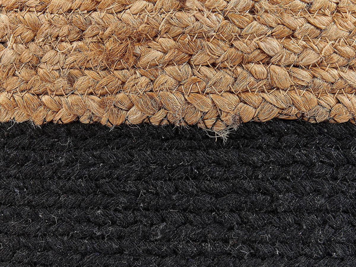 POUF Dalama 46/46/48 cm - Schwarz, Naturmaterialen/Textil (46/48/46cm) - Beliani
