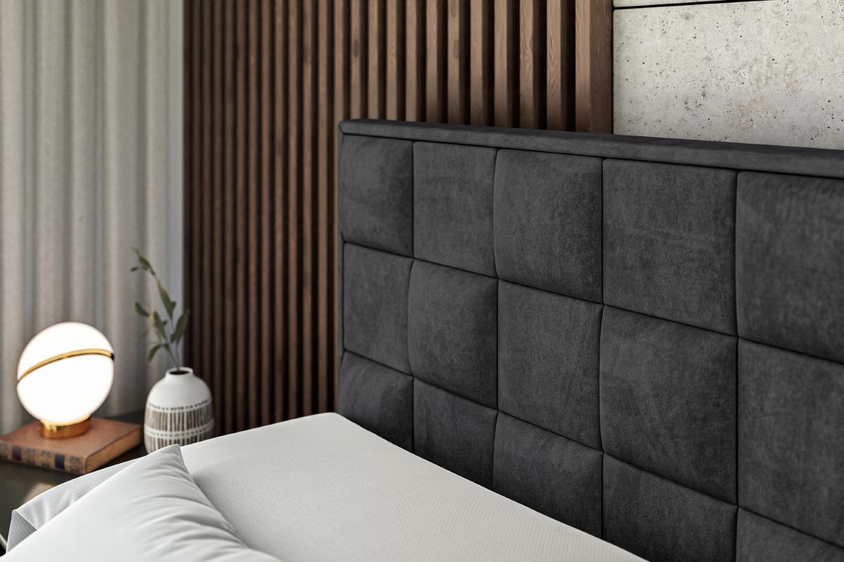 BOXBETT ZAFIRA - 140x200 - H3 - Schwarz - Schwarz, Holzwerkstoff (140/200cm) - ALTDECOR