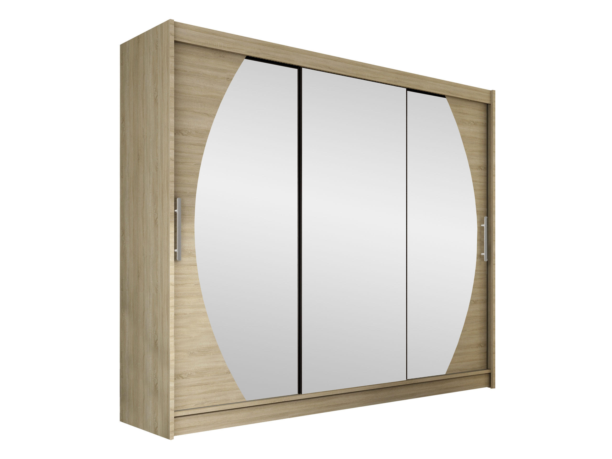 KLEIDERSCHRANK Aston V - Silberfarben/Sonoma Eiche, Holzwerkstoff/Kunststoff (250/215/58cm) - MIRJAN24