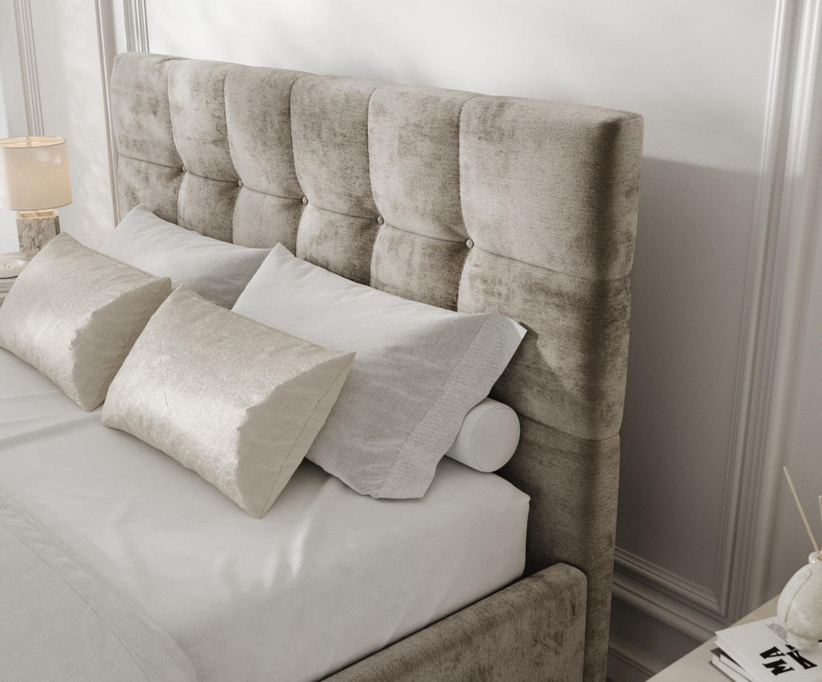 POLSTERBETT Cora 140/200 cm Beige im Lotta Stoff - Beige/Naturfarben, Holz/Holzwerkstoff (140/200cm) - AltaBeds