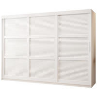 SCHWEBETÜRENSCHRANK 200/250/62 3-türig - Silberfarben/Weiß, Holz/Kunststoff (250/200/62cm) - MÖBEL KRYSPOL