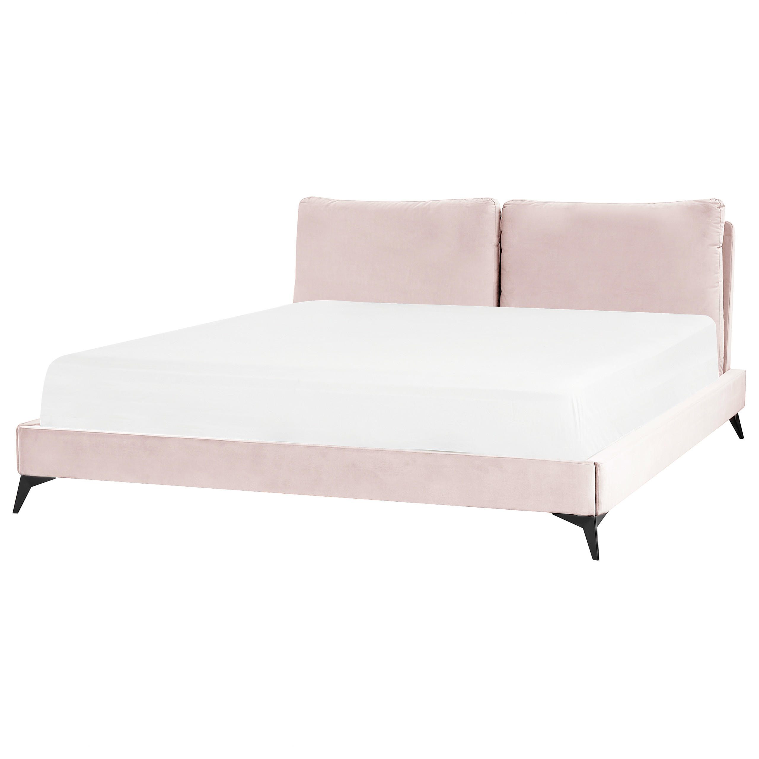 POLSTERBETT 180/200cm Pastellrosa Melle - Pink, Textil (180/200cm) - Beliani