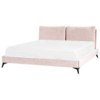 POLSTERBETT 180/200cm Pastellrosa Melle - Pink, Textil (180/200cm) - Beliani