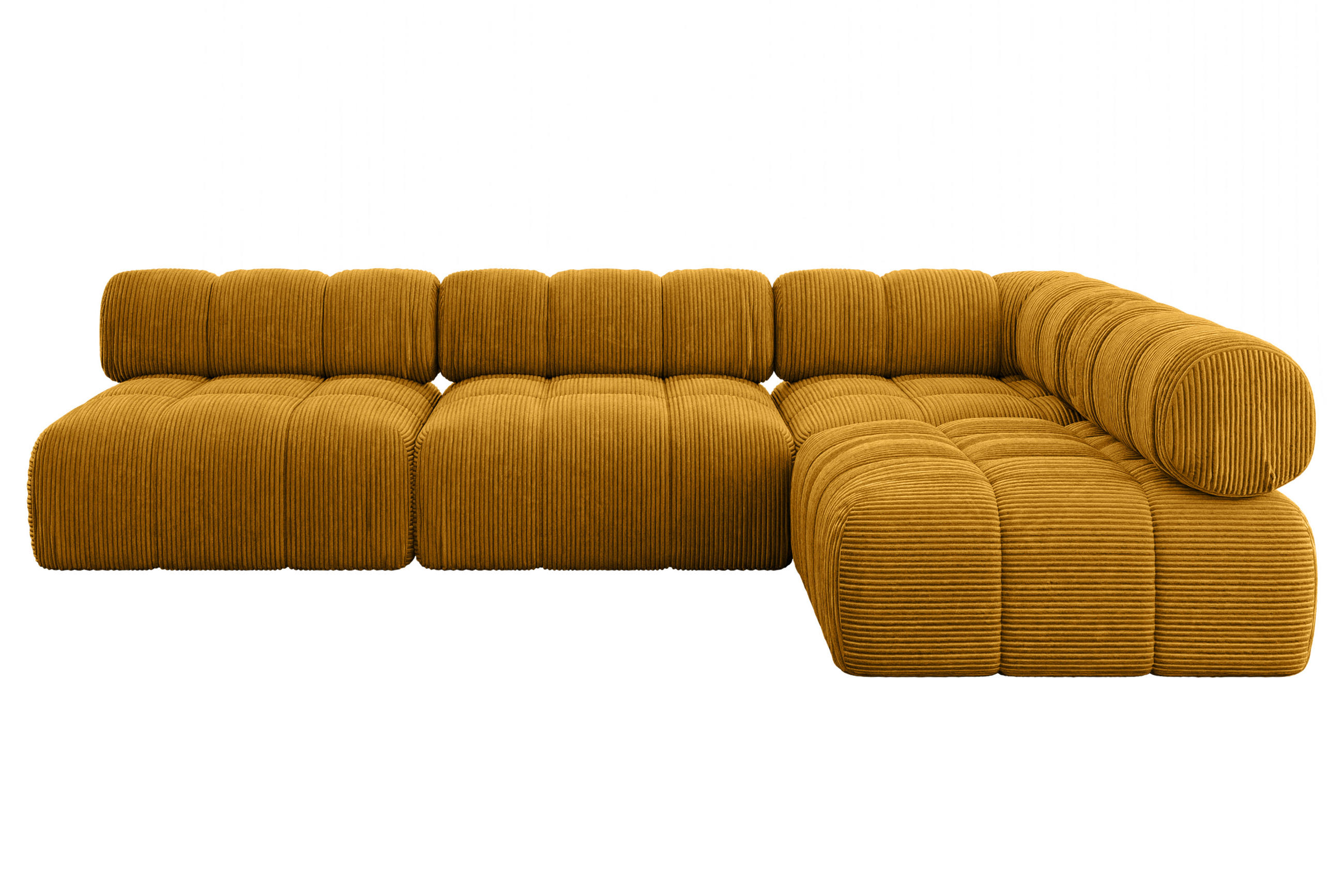ECKSOFA modulares Sofa Samaro-L2 - 285x190x70 cm Senfgelb Cord - Currygelb, Holzwerkstoff/Textil (285/190cm) - ALTDECOR