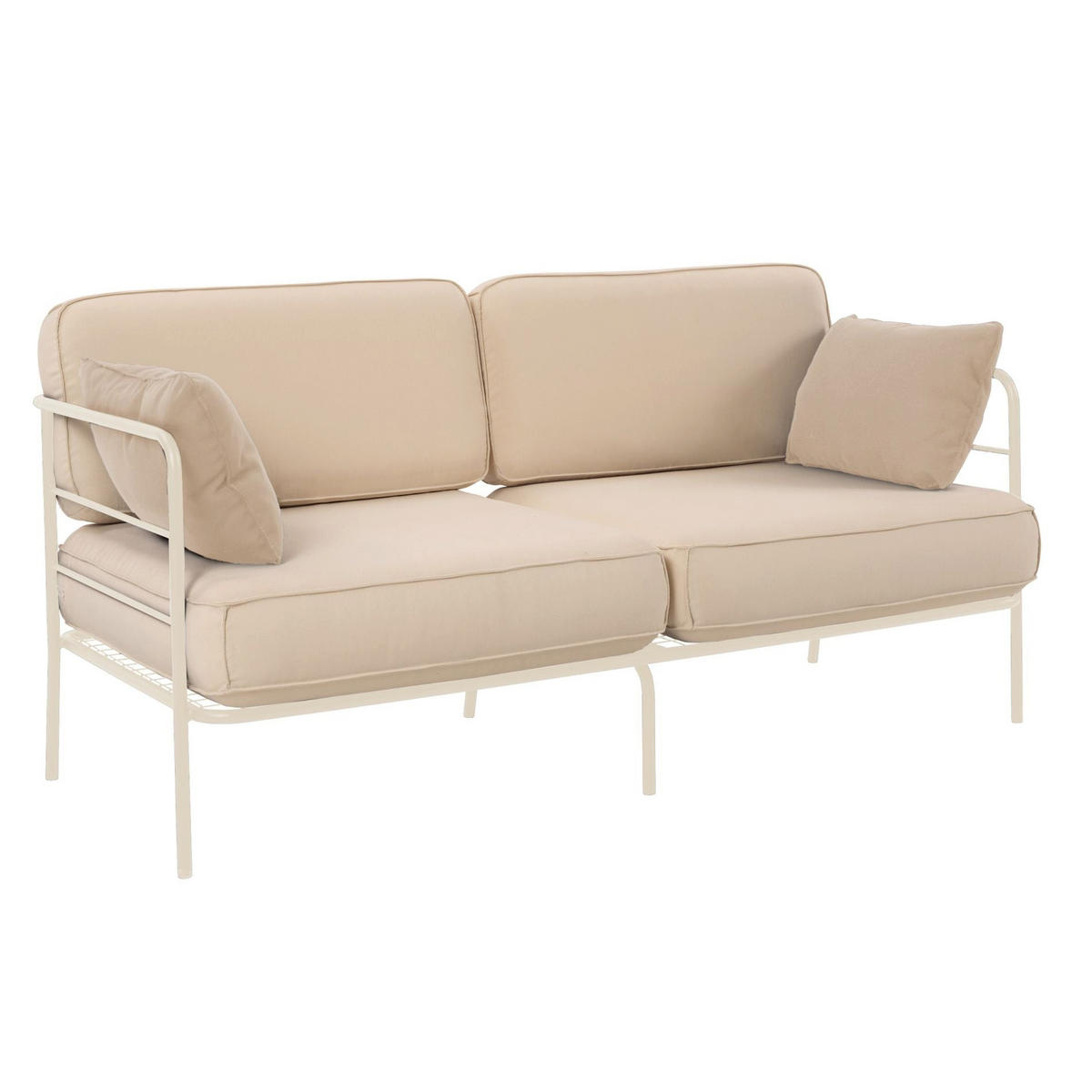 GARTEN-SOFA Preggel Beige/Creme 156 cm - Beige, Textil (156/80/71cm) - Selsey