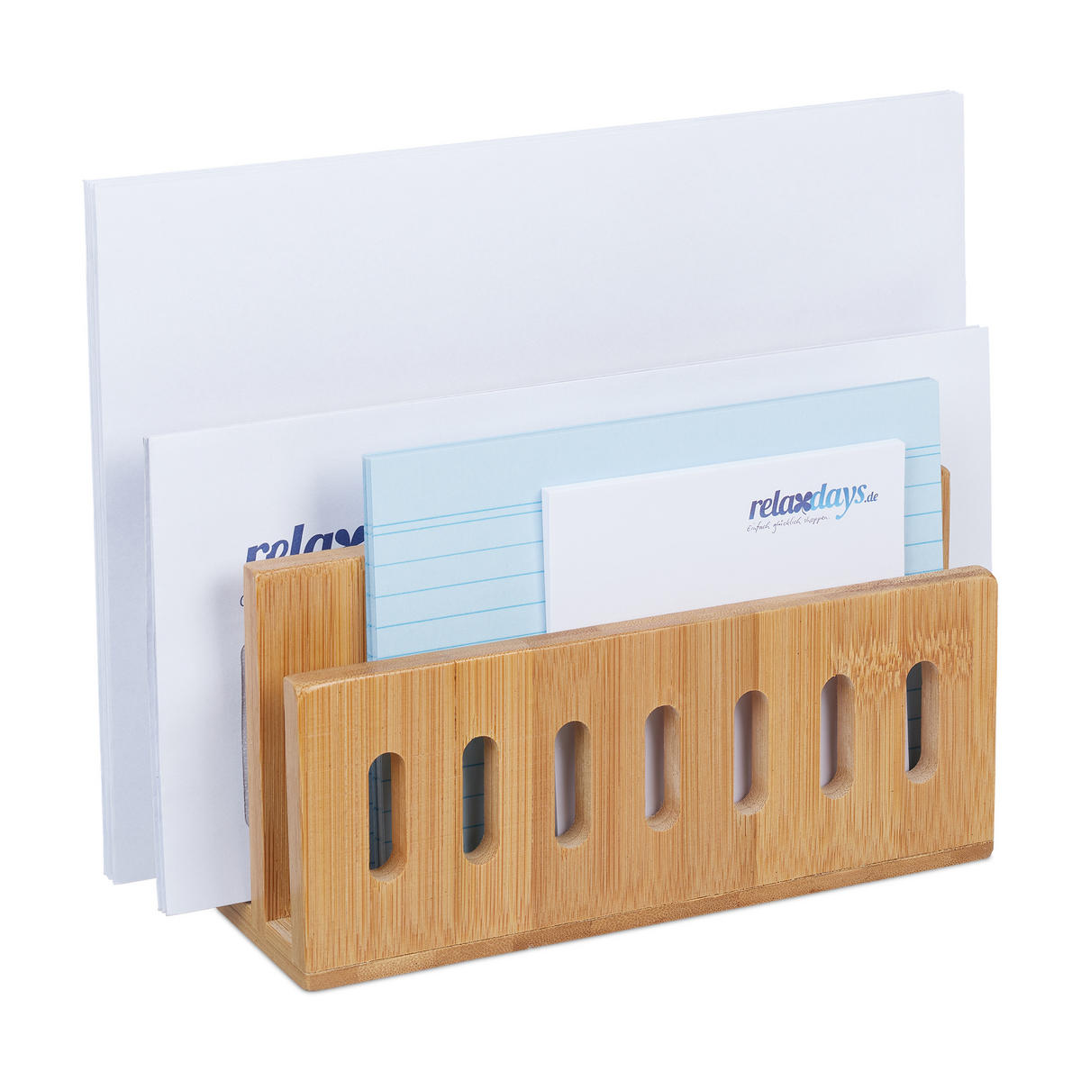 DRŽIAK na papiere - svetlohnedá, drevo (18/13/8cm) - Relaxdays