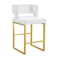 BARSTUHL 2er-Set gepolstert 91,4 cm PU-Leder White+Gold - Goldfarben, Metall (53.3/91.4/48cm) - Meubliv