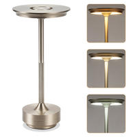LED stolní lampa Abenoroth 27/12,8/12,8 cm - stříbrná, kov (27/12.8/12.8cm) - Nettlife