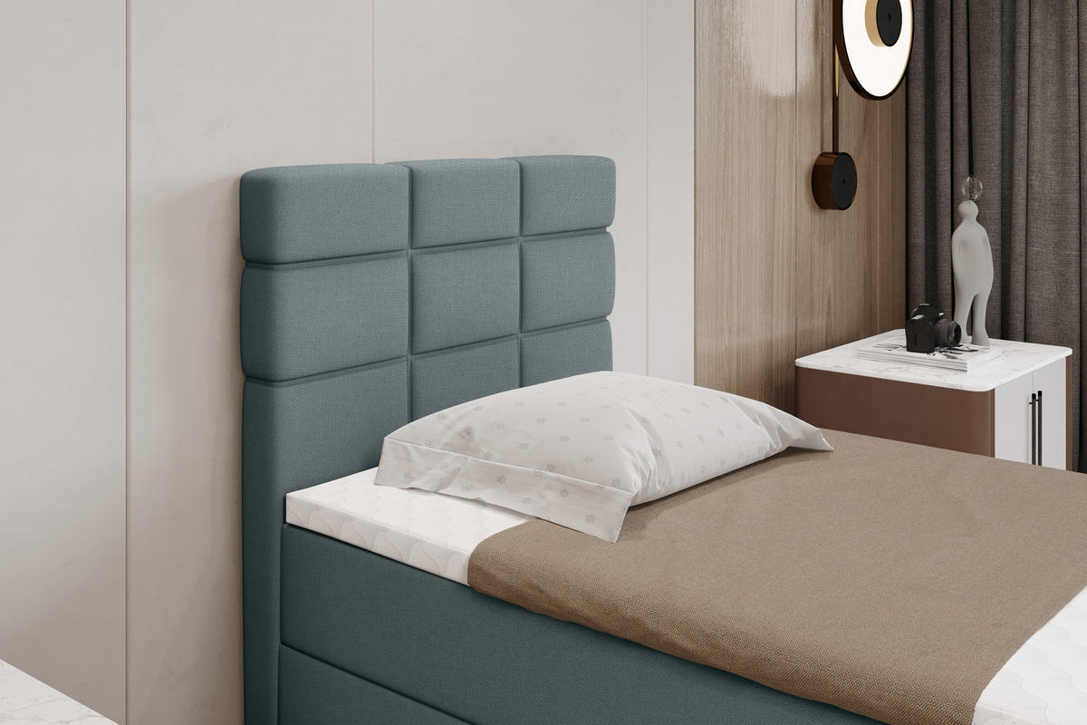 BOXBETT Reve 90 x 200 cm mit Bettkasten und Lattenrost ohne matratze - hellblau - Hellblau, Holz (90/200cm) - Panda Möbel