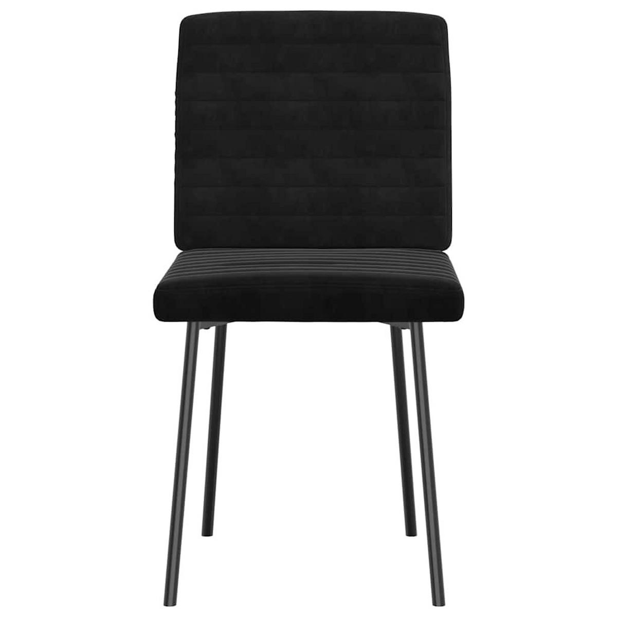ESSZIMMERSTÜHLE 2 Stk. Schwarz Samt 45*54*83cm - Schwarz, Metall (45/83/54cm) - ZMH