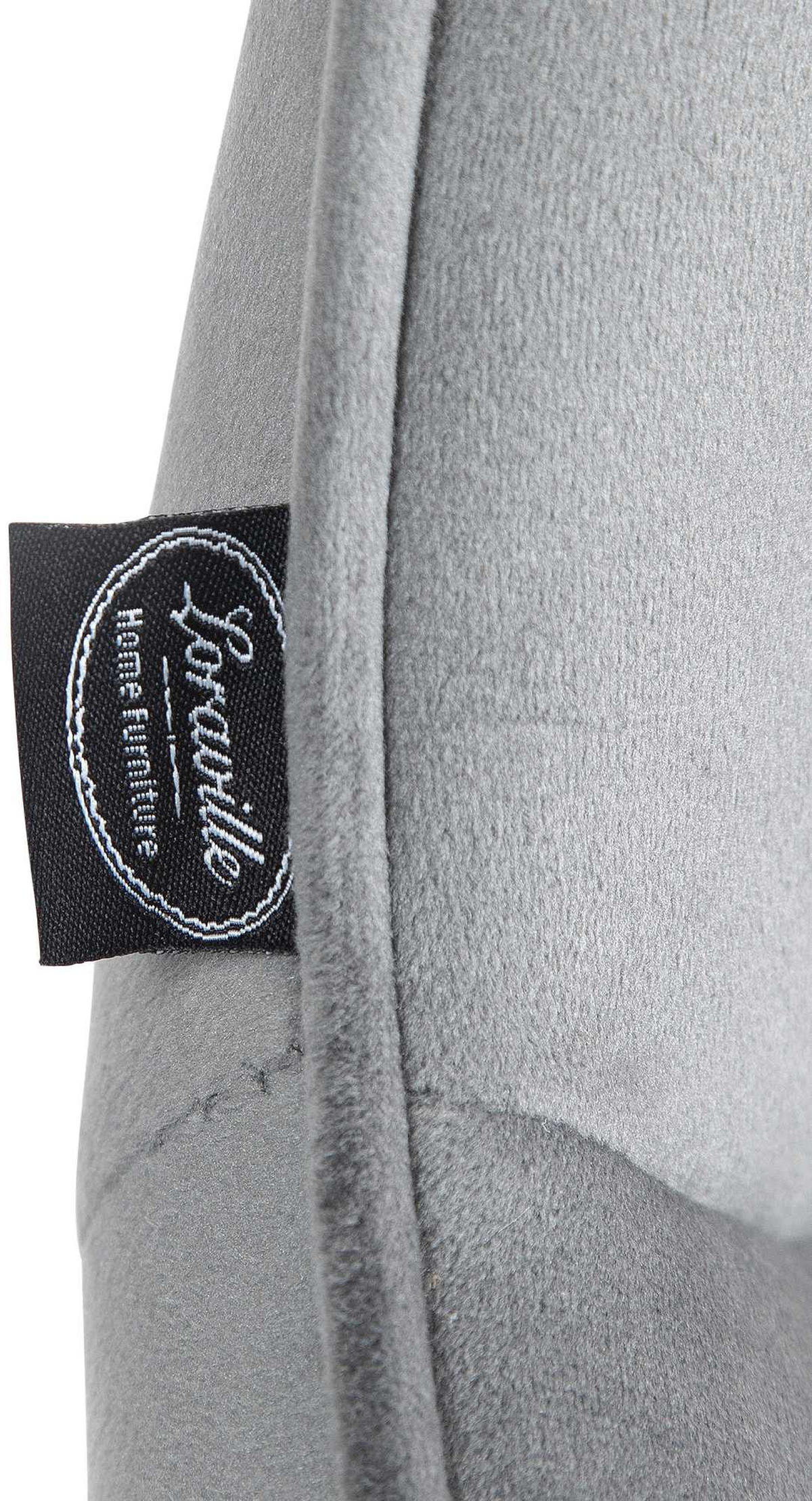 BARHOCKER 2er Set Samt grau - Chromfarben/Grau, Textil/Metall (49/85/51cm) - CLP