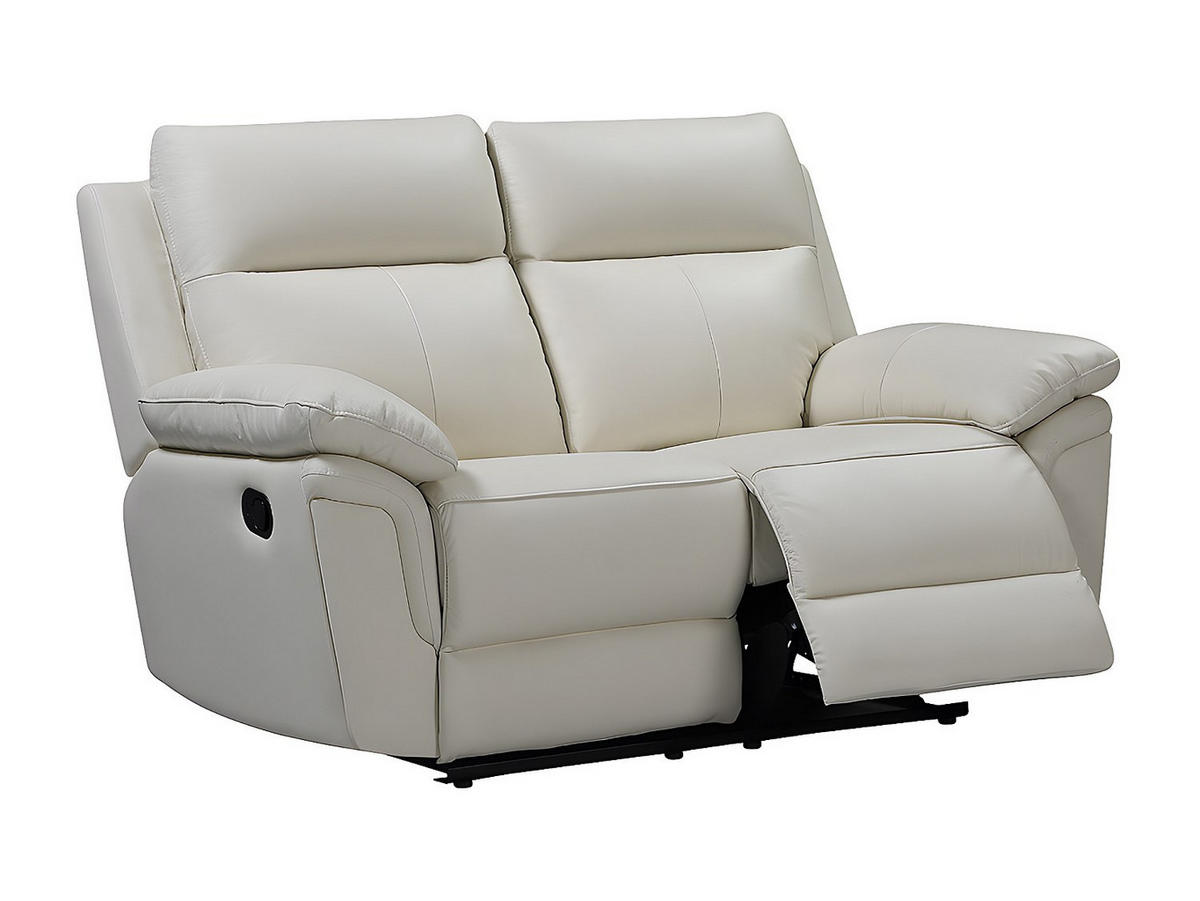 RELAXSOFA - 2 Personen - leder - elfenbeinfarben Pakita - Weiß, Leder (153/102/92cm) - Vente-Unique