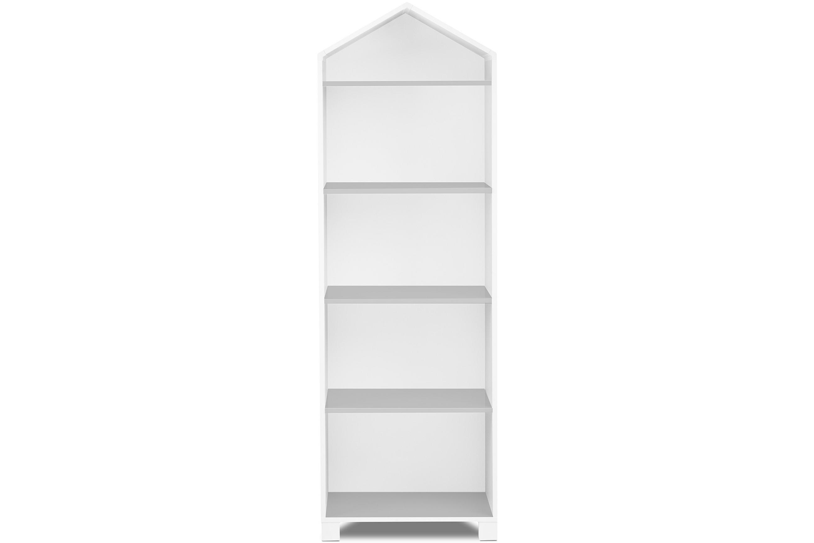 KINDERBÜCHERREGAL MIRUM 4 Einlegeböden, Weiß/Grau - Weiß/Grau, Holz (57/173/45cm) - KONSIMO®
