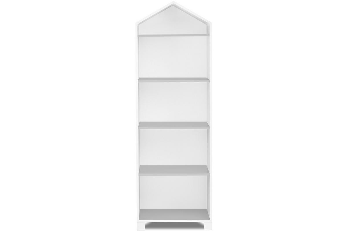 KINDERBÜCHERREGAL MIRUM 4 Einlegeböden, Weiß/Grau - Weiß/Grau, Holz (57/173/45cm) - KONSIMO®