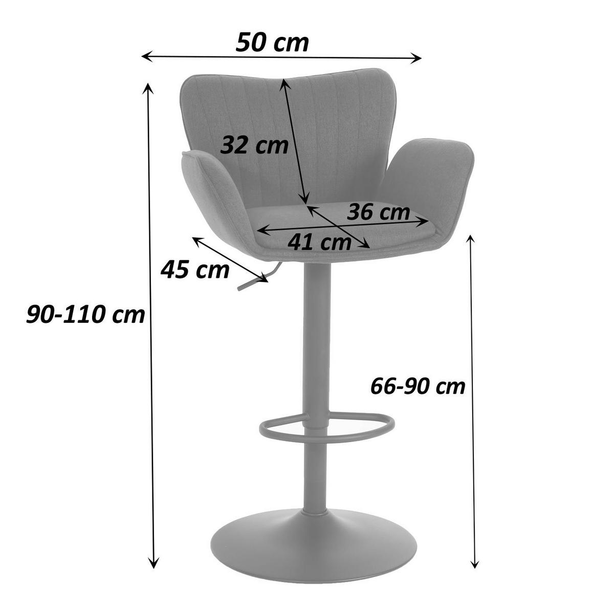 BARHOCKER Hellgrau - Hellgrau, Textil (50/110/45cm) - MCW