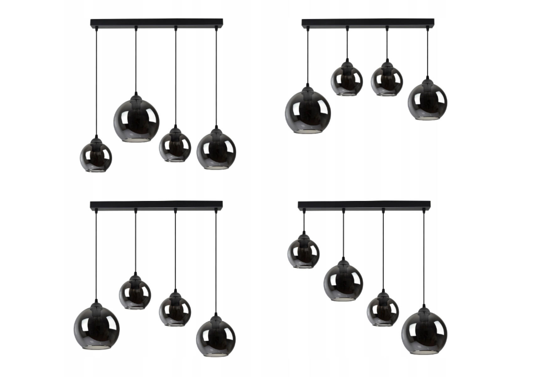 PENDELLEUCHTE HAGEN - Transparent/Anthrazit, Glas/Metall (20/90/80cm) - kiki design