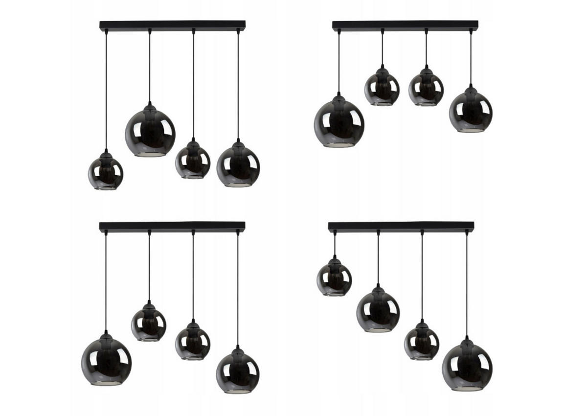 PENDELLEUCHTE HAGEN - Transparent/Anthrazit, Glas/Metall (20/90/80cm) - kiki design