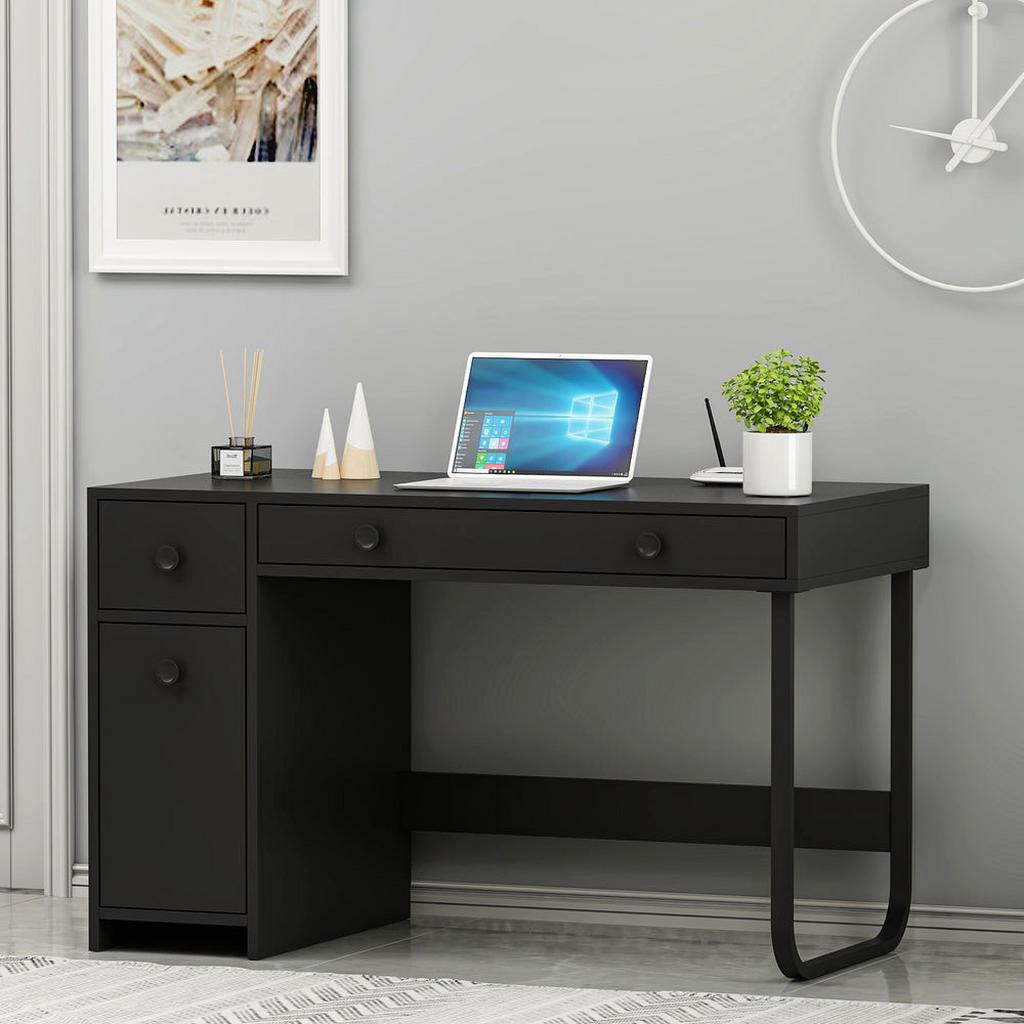 Thumbnail - moebel17 Schreibtisch, Schwarz, Holzwerkstoff, 2 Schubladen, Rechteckig,Rechteckig, 120x73.8x60 cm, Arbeitszimmer, Schre...