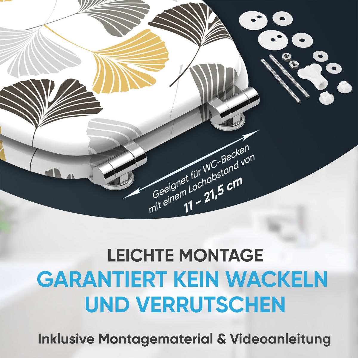 WC Sitz mit Absenkautomatik Ginkgo - Weiß, Holzwerkstoff (38/6/47cm) - Sanilo