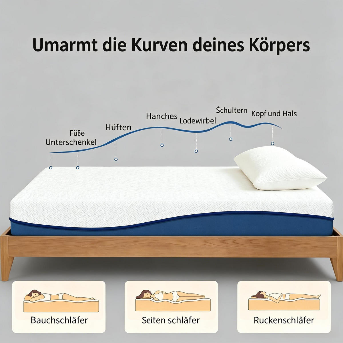 KALTSCHAUMMATRATZE 160/200 cm Weiß, abnehmbarer waschbarer Bezug, mittlere Härte - Weiß, Textil (160/200cm) - Oxeza