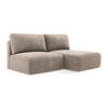 ECKSOFA mit Schlaffunktion rechts Chenille Stoff Beige - Beige/Schwarz, Kunststoff/Textil (210/149cm) - Makamii