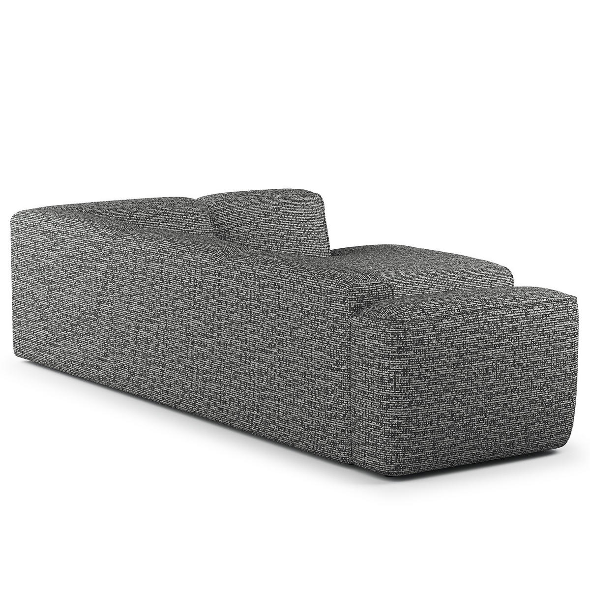 3-SITZER ECKSOFA mit Recamiere - Schwarz/Grau, Kunststoff/Textil (295/231cm) - home24