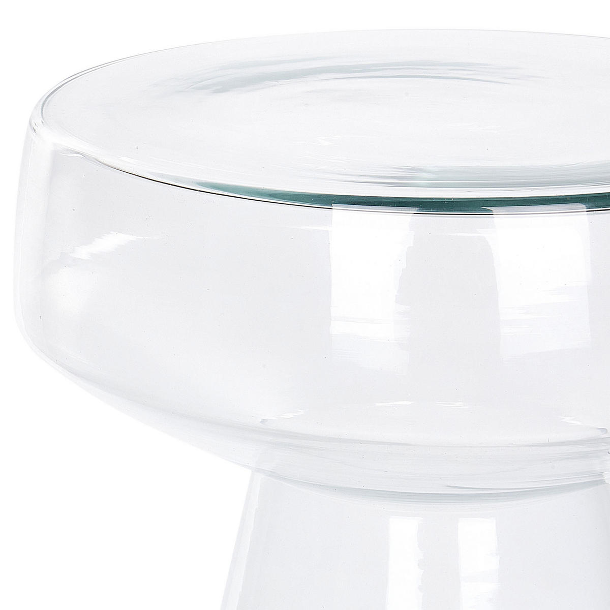 BEISTELLTISCH Glas transparent rund 37 cm Laguna - Transparent, Glas (37/37/43cm) - Beliani